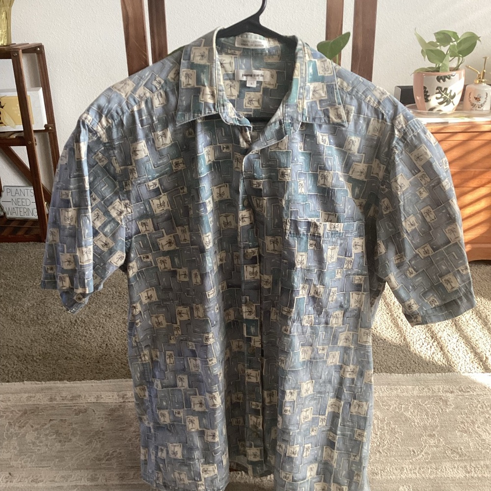 Pierre Cardin Blue Patterned Casual Shirt
